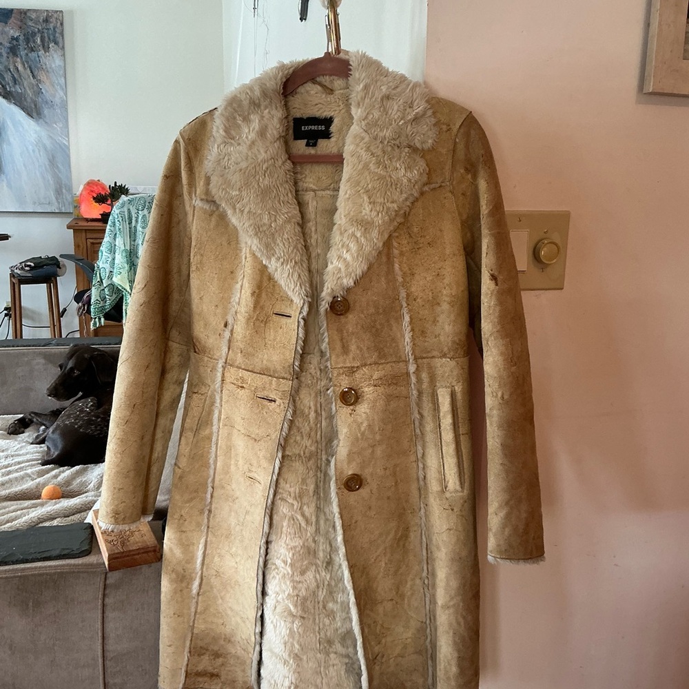 Express Tan Teddy Jacket